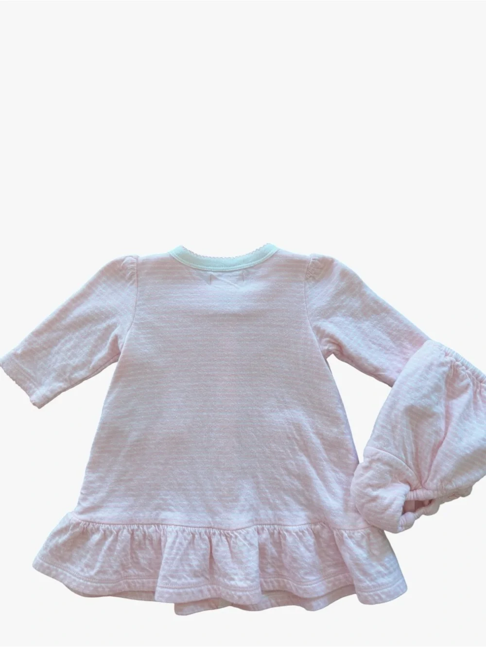 Ralph Lauren Pink Stripe Cotton Snap Front Dress & Bloomer Set 9M